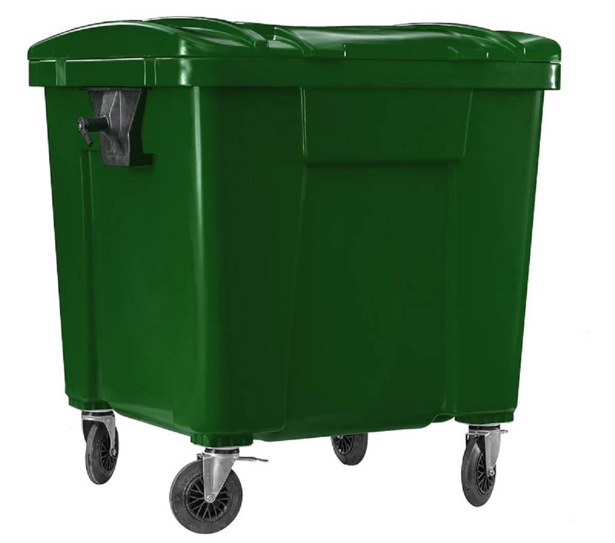 Контейнер для мусора на колесах, 240 литров, пластик, зеленый