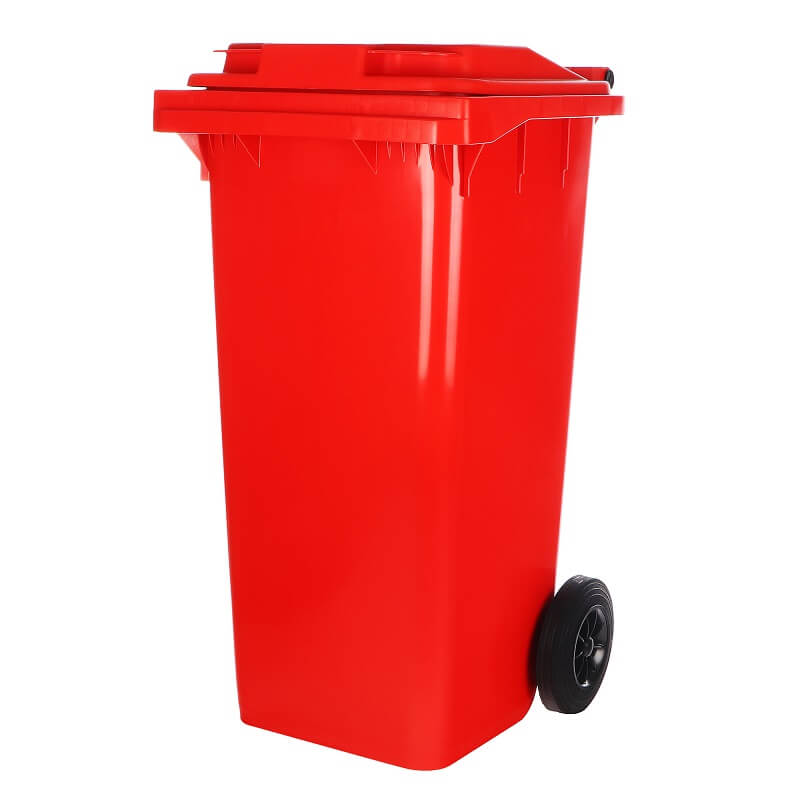 красный контейнер для мусора